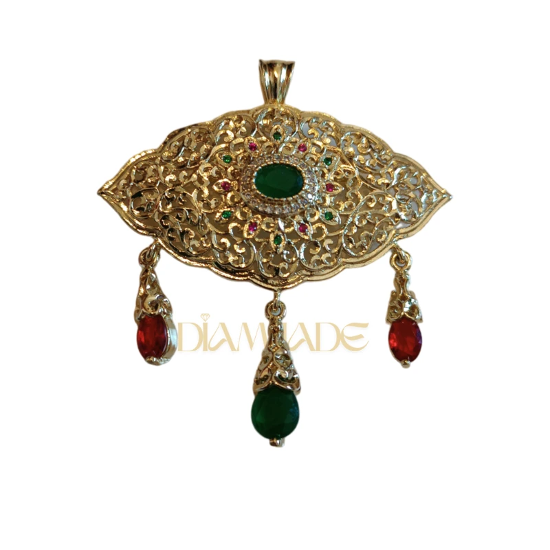 Broche Beldi traditionnel en plaqué or chic et moderne