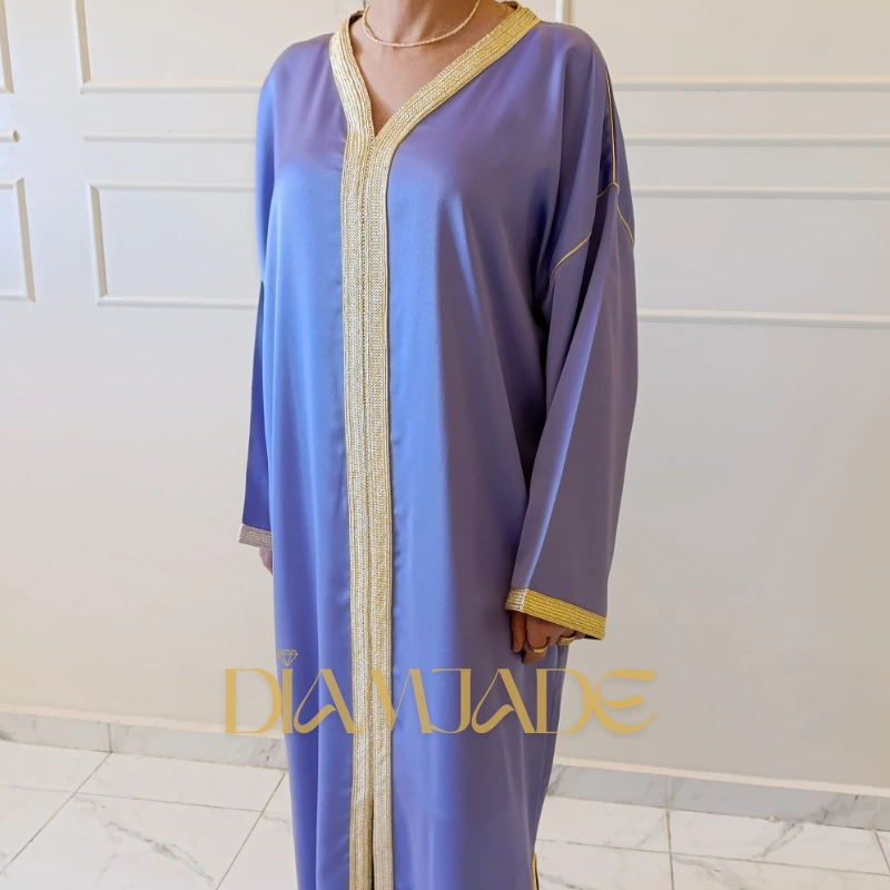 Caftan Makhzani mauve clair en Sam Hor - vue de face