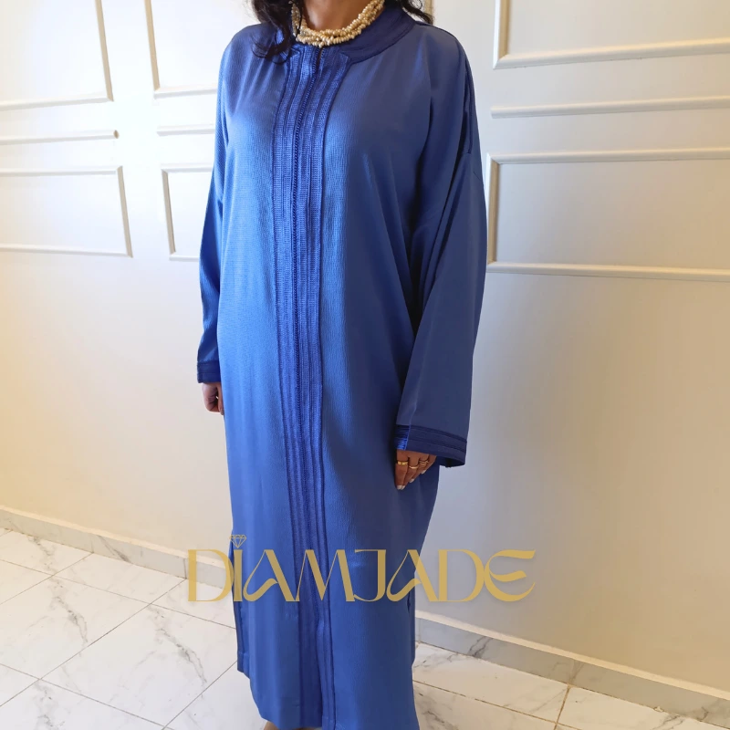 Caftan fluide en crêpe piqué
