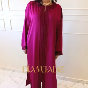 Caftan fluide en crêpe piqué