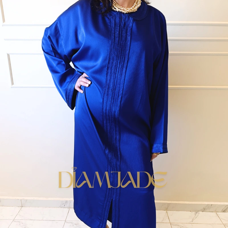 Caftan fluide en crêpe piqué