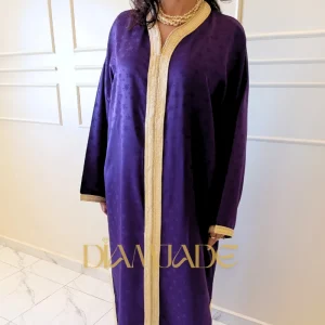 Caftan Makhzani violet foncé en Sam Hor - vue de face