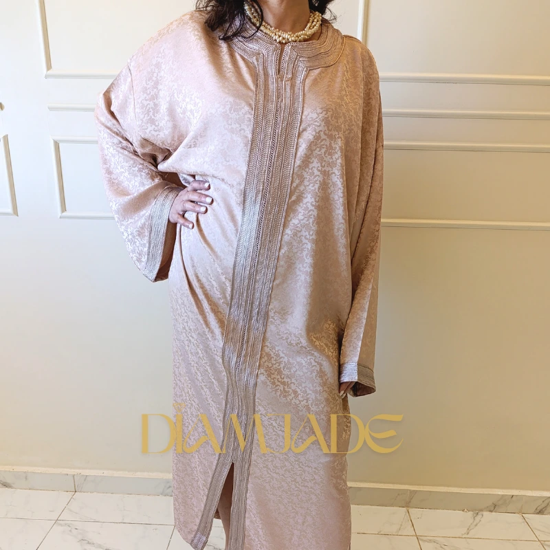 Caftan fluide en tissu kamkha