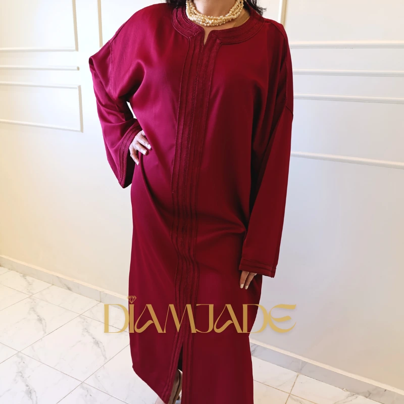 Caftan fluide en crêpe piqué